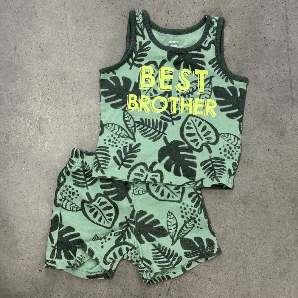 Carter’s “Best Brother” Tank & Shorts Set | Size 12M | Good Condition